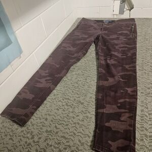 Democracy Women's Camouflage Skinny Capris in Dark Plum